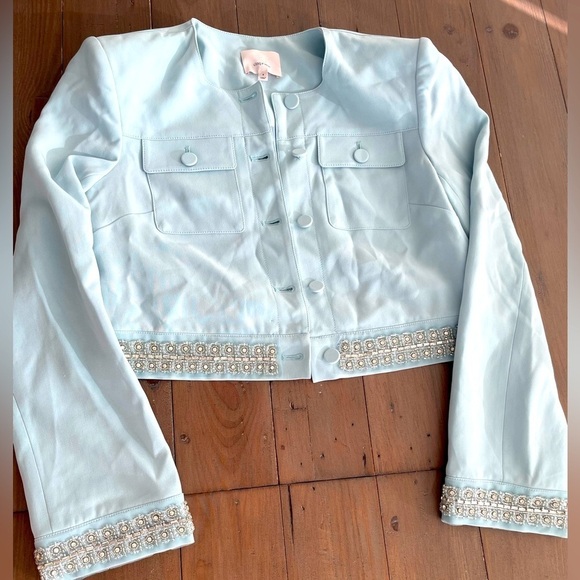NEW Cinq a Sept cropped embellished blazer jacket - Picture 1 of 5